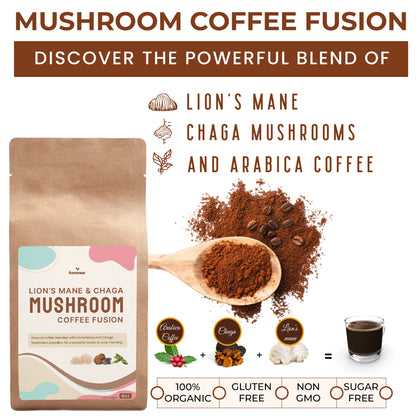 Mushroom Coffee Fusion - Lion’s Mane & Chaga 4oz