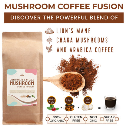 Mushroom Coffee Fusion - Lion’s Mane & Chaga 16oz