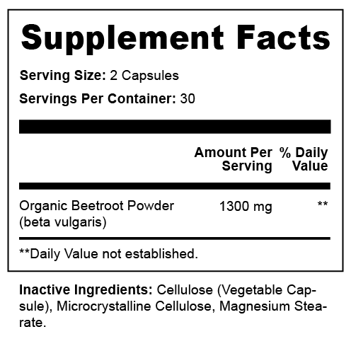 Organic Beetroot Supplement Facts: 1300mg per serving- Fummaa™