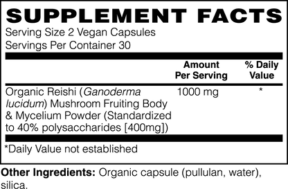 Organic Reishi Mushroom Supplement Facts: Serving Size, Ingredients, Nutrition - Fummaa™